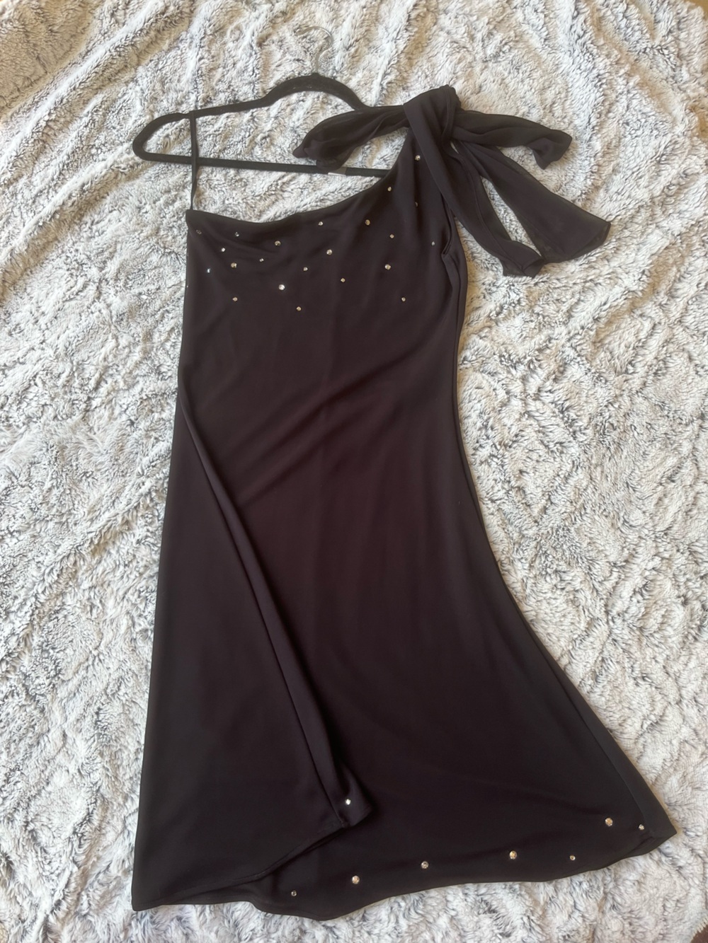 Elegant Black Women's Dress with Stud Detail